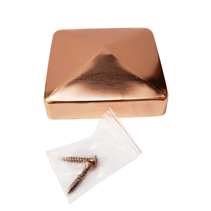 Decorex Hardware 3.5"" x 3.5"" Solid Copper Pyramid Post Cap for True/Actual 3.5"" x 3.5"" Wood Posts (Works ONLY with Actual 3.5"" x 3.5"" Posts. Will NOT Work with Actual 4"" x 4"" Posts) - Image 5